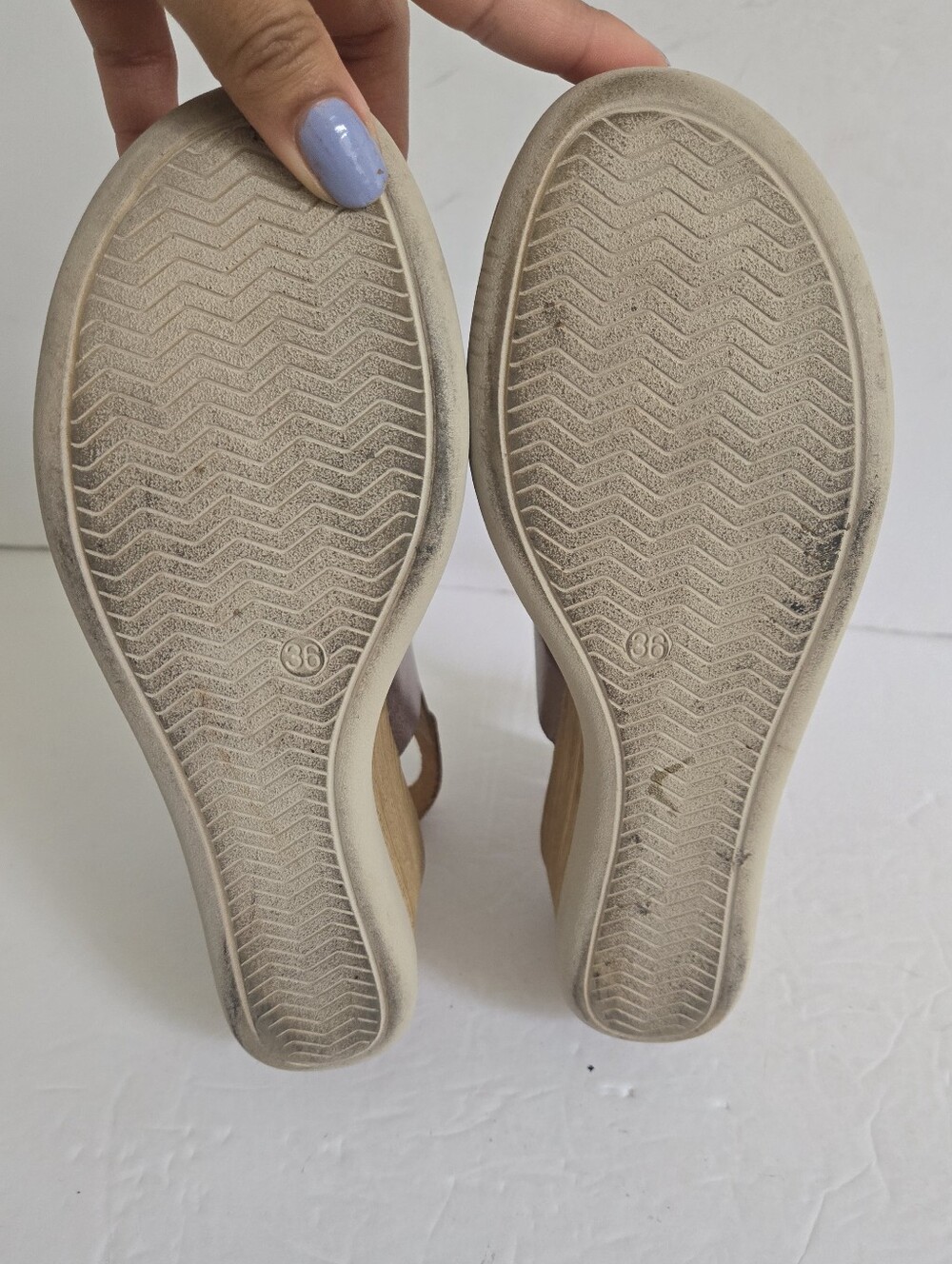 Light Brown Leather Strappy Platform Sandals Size 36 - Picture 10 of 14